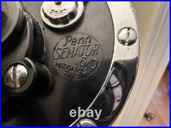 114 Penn LEFT HAND 6/0 Senator Red Handle Fishing Reel LEFTY MADE IN USA VINTAGE