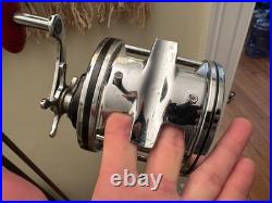 114 Penn LEFT HAND 6/0 Senator Red Handle Fishing Reel LEFTY MADE IN USA VINTAGE