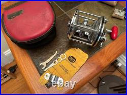114 Penn LEFT HAND 6/0 Senator Red Handle Fishing Reel LEFTY MADE IN USA VINTAGE
