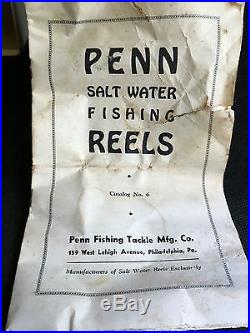 1930, S Penn Bayhead Saltwater Reel #107 Star Drag In Box