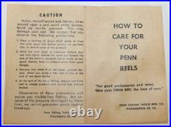 1970s Vintage Penn Monofil 209MF Casting Reel with Box, Lube, Manuals & Tool