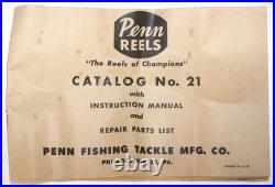 1970s Vintage Penn Monofil 209MF Casting Reel with Box, Lube, Manuals & Tool