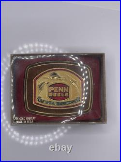 24k Gold 1979 Penn Reels The Reels of Champions Enamel Metal Belt Buckle