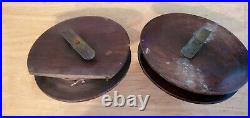 (2) Antique 6 Wood and Metal Side Mounted Fishing Reels withWood Handles