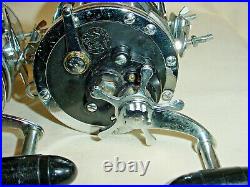 2 Matching Vintage Penn Senator 114 6/0 Reels Black Plates Harness Lugs Made USA