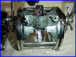 2 Matching Vintage Penn Senator 114 6/0 Reels Black Plates Harness Lugs Made USA