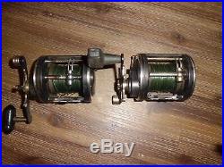 2- Vintage PENN 320 GTi Graphite Conventional Reels made in USA