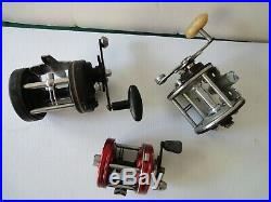 3 Vintage Salt W Fhishing Reels -abu Ambassadeur. Penn209. Shakespaeare Spk 30l