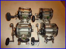 4 Penn 209 Levelwind Fishing Reels, Black Side Plates, Black Swirl Handles, RH
