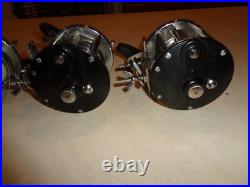 4 Penn 209 Levelwind Fishing Reels, Black Side Plates, Black Swirl Handles, RH
