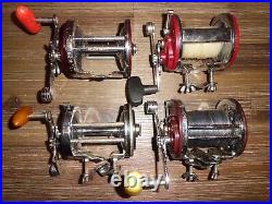 4- Vintage Penn Jigmasters & Squidder Conventional Reels made in USA