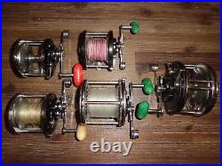 5- Vintage Penn Long Beach-Senator-Super Mariner Conventional Reels made in USA