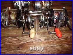 5- Vintage Penn Long Beach-Senator-Super Mariner Conventional Reels made in USA