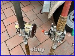6 Custom Vintage Roller Fishing Rods & Reels Off Shore Bundle Penn