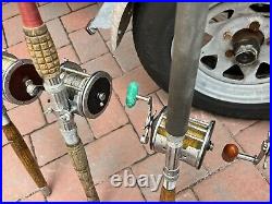 6 Custom Vintage Roller Fishing Rods & Reels Off Shore Bundle Penn