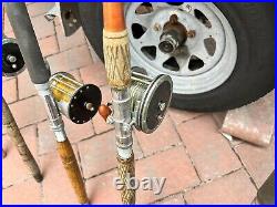 6 Custom Vintage Roller Fishing Rods & Reels Off Shore Bundle Penn