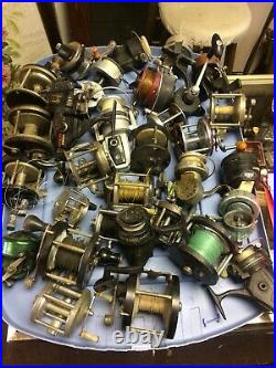 ANTIQUE VINTAGE Fishing REEL LOT of 30 For Parts Or Repair