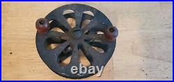 Antique Metal Side-Mounted Fly Fishing Reel with Wood Knobs 5 Diameter no mfg mrk