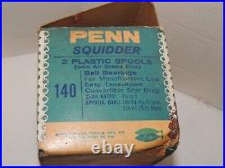 Antique Penn Squidder 140 w Burgundy Bakelite Trim / Extra Spool / Mounting kit