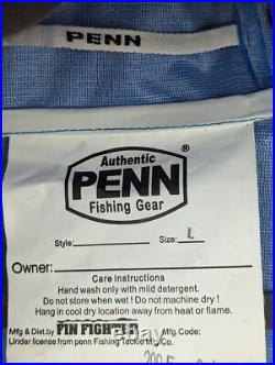Authentic Penn Reels Fishing Gear PVC Coat Large Heavy Duty Hood Waterproof VTG