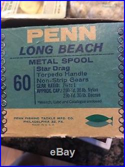 Brand New Penn 60 Long Beach Reel Rare Vintage Nib