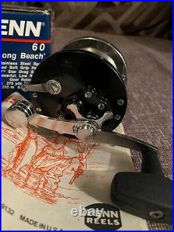 Brand New Vintage Penn Long Beach 60 Reel with Box Paperwork & Tools Collectable
