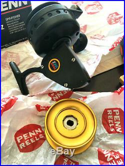 Classic Vintage Penn 706z Spinning Reel W Box & Extra Spool. Drilled. Very Nice