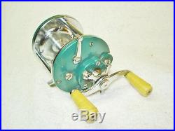 Early Penn Peer #109 Level Wind Casting Reel With Green Sideplates