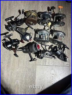 Fishing reels vintage lot of 11 in working condition
