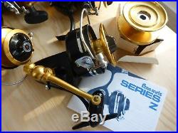 Four PENN Spinfisher Z spinning reels, made in USA, new with original boxes