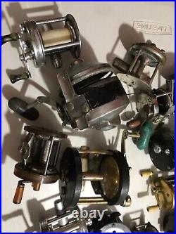 Huge Lot of Antique Fishing Casting Reels for Parts or Repair Penn Ocean City+