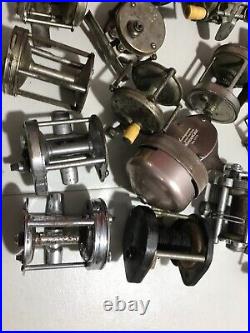 Huge Lot of Antique Fishing Casting Reels for Parts or Repair Penn Ocean City+