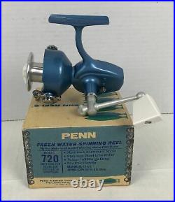 LNIB Mint Vintage Penn 720 Spinning Reel Box Manual Tool Lubricant Fishing