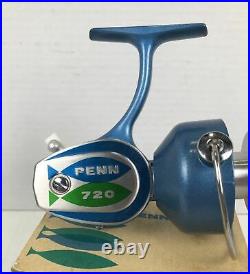 LNIB Mint Vintage Penn 720 Spinning Reel Box Manual Tool Lubricant Fishing