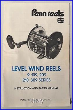 Large Lot 33 PENN Reels Level Wind Reels No. 9, 209, 210, 309 Series Vintage