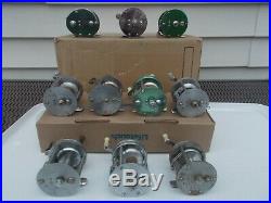 Lot Of 10 Vintage Level Wind Fishing Reels 1950's-60's