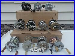 Lot Of 11 Vintage Level Wind Fishing Reels 1950's-60's