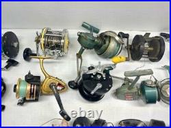 Lot Of 22 Vintage Fishing Reels Gamefisher, Smash, Penn Delmar, Spinster, Ocean