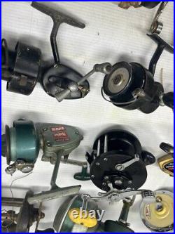 Lot Of 22 Vintage Fishing Reels Gamefisher, Smash, Penn Delmar, Spinster, Ocean