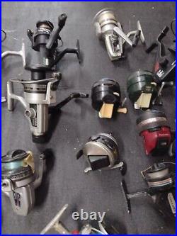 Lot of 16 Daiwa Spinning Reels Penn zebco sportfisher silstar south bend PARTS