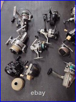 Lot of 16 Daiwa Spinning Reels Penn zebco sportfisher silstar south bend PARTS