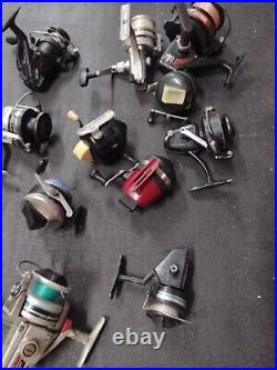 Lot of 16 Daiwa Spinning Reels Penn zebco sportfisher silstar south bend PARTS