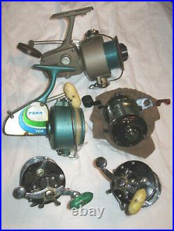 Lot of 5 Vintage Fishing Reels Daiwa Millionaire+Penn 155+704+Squidder Untested