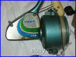 Lot of 5 Vintage Fishing Reels Daiwa Millionaire+Penn 155+704+Squidder Untested