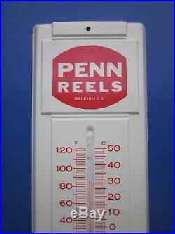 NEW 1980's PENN REELS SPORT FISHING ADVERTISING THERMOMETER 30 YEARS OLD