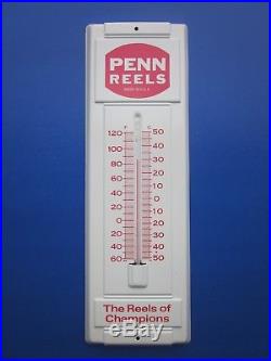 NEW 1980's PENN REELS SPORT FISHING ADVERTISING THERMOMETER 30 YEARS OLD