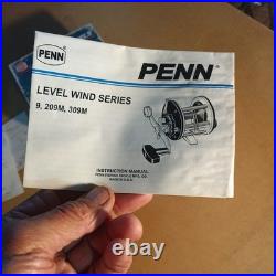 NEW OLD STOCK UNUSED VTG Penn 309m Level Wind withpapers, tools, box & line! Db