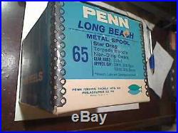 NEW Vintage PENN Long Beach Salt Water Reel # 65 Original Box Some Accessories