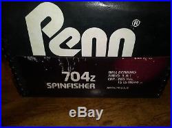 NEW! Vintage Penn Z Series 704Z Spinfisher All Metal Full Bail Reel ORIGINAL BOX