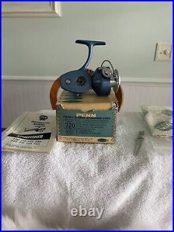 New Old Stock -Penn 720 Spin Fisher /mint With Box-papers-wrench -Penn Tissue